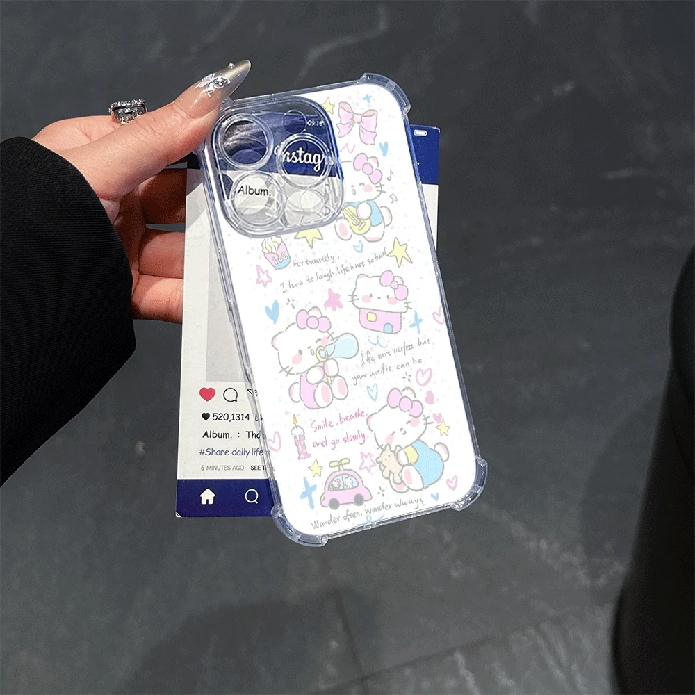 

Чехлы для мобильных телефонов Sanrio KT для IPhone 14, IPhone 16/15/14/13/12/11/x/xs/xs Max, женский мягкий чехол для телефона Sanrio, новинка 2023 г.
