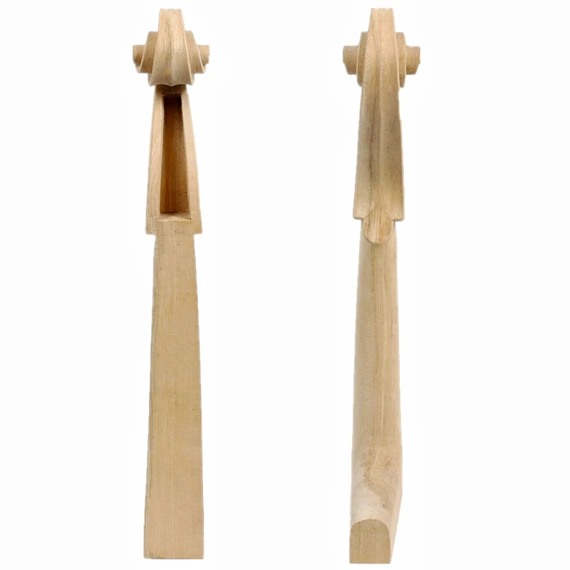 High Quality Unfinished 4/4 Cello Neck head Scroll Maple Full size Unvarnished DIY Cello parts accessories no Peg Hole