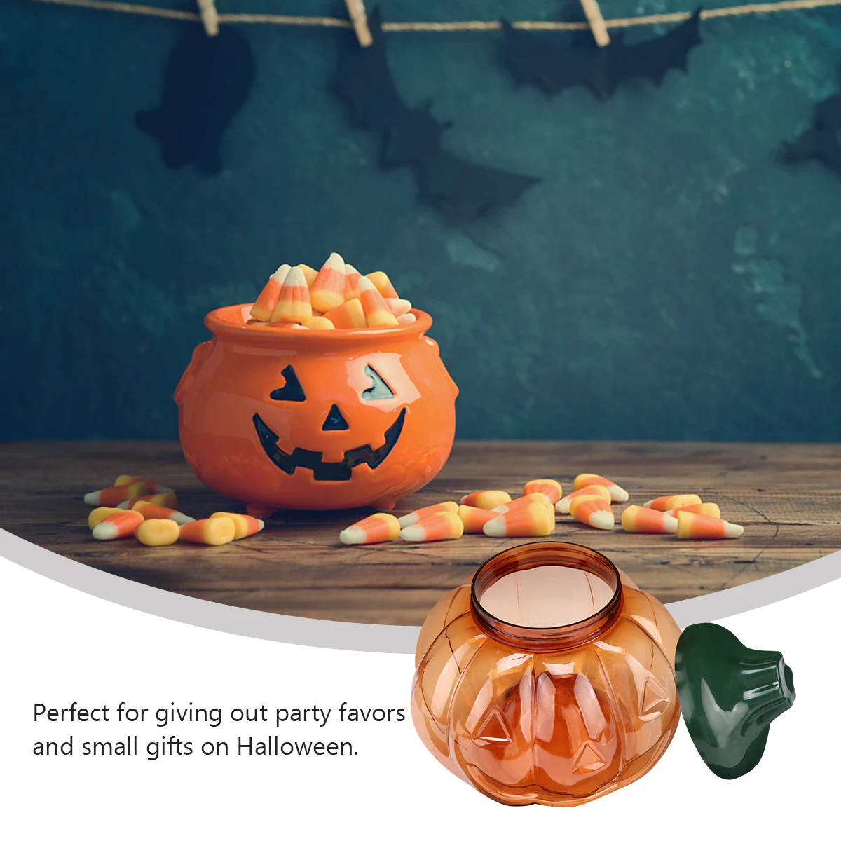 

2Pcs Pumpkin Candy Jars Novel Sweets Containers Hanging Candy Boxes Halloween Decoration Party Favor Gift Cases