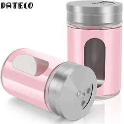 2 PCS/SET Stainless Steel Seasoning Bottle PeppercornSeasoningBottle Outdoor Barbecue Tools Porous Rotating Lid Seasoning Bottle