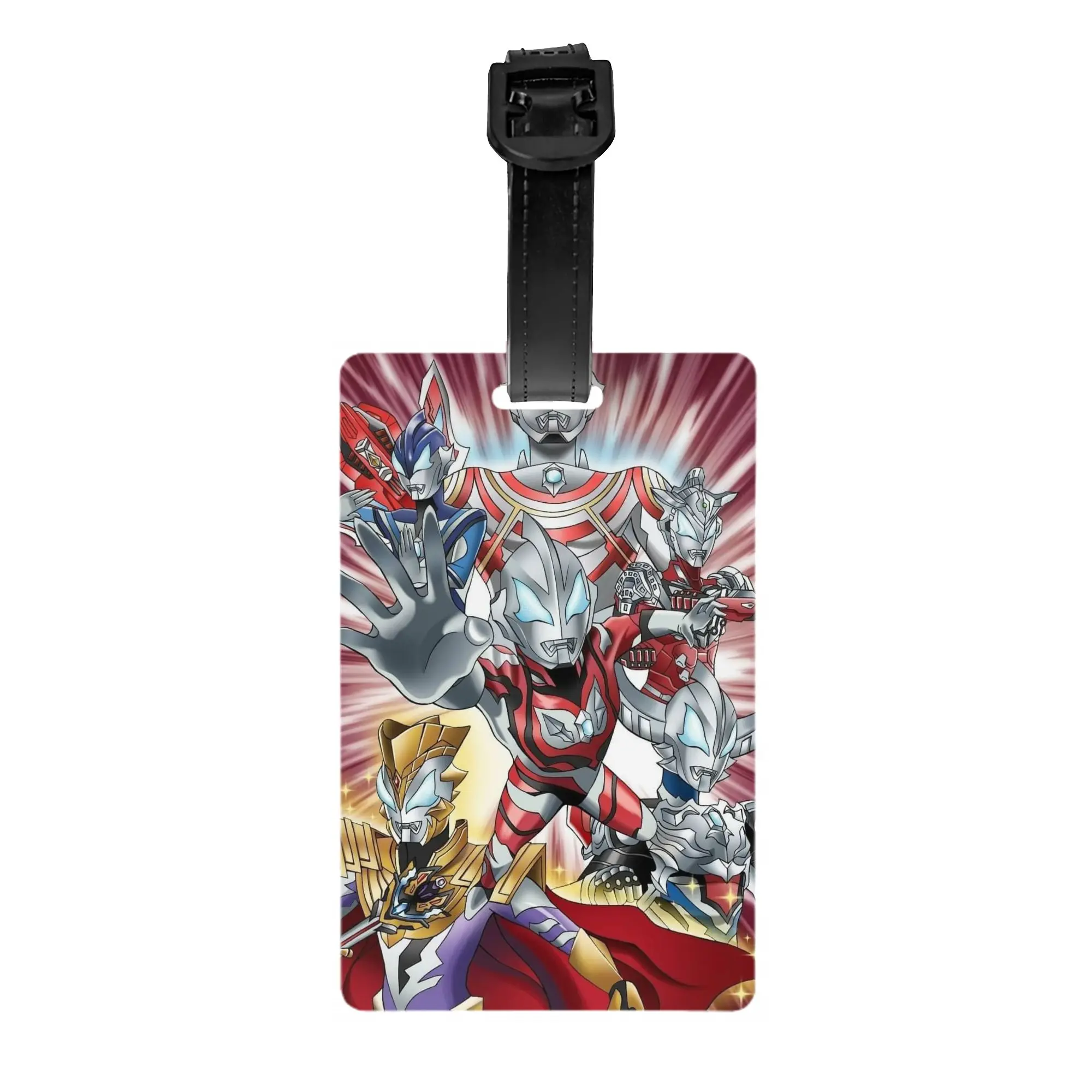 

Custom Ultramanes Anime Luggage Tag With Name Card Privacy Cover ID Label for Travel Bag Suitcase