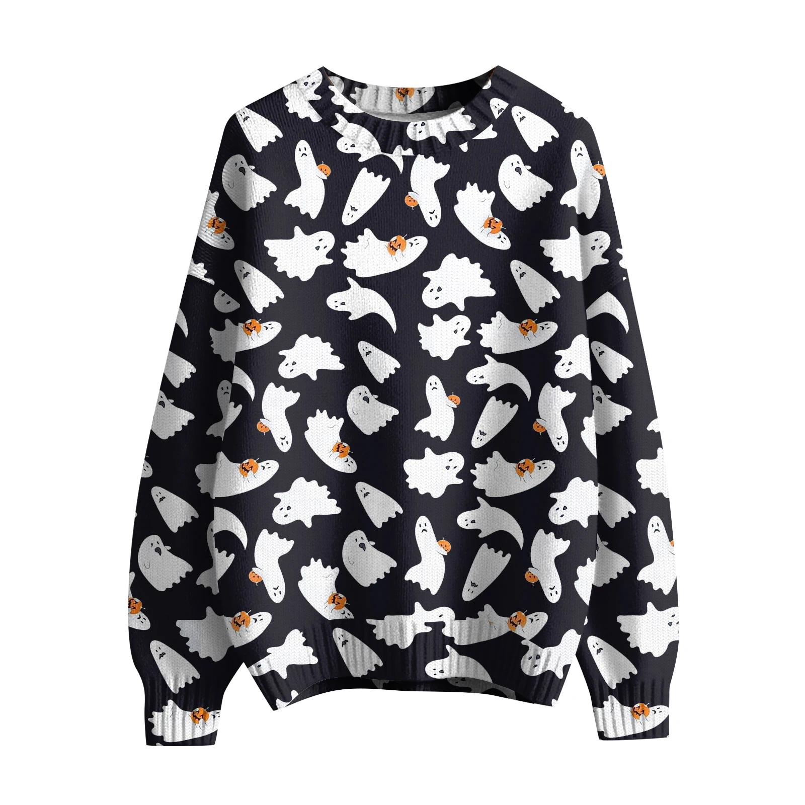 

2025 Hot Men'S Long Sleeve Pullover Sweater Casual Halloween Print Knit Oversized Sweater Pulls Femmes Winter Clothes Woman