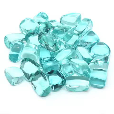 Ocean Blue Obsidian Tumbled Stones Healing Crystals Bulk Ore Gravel Quartz Specimen Mineral Gems Tank Aquarium Garden Home Decor