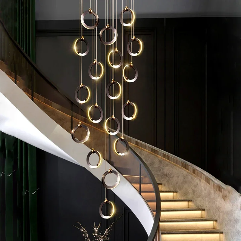 Modern home decor led lights pendant light lamps forstaircase Chandeliers for living room hanging light indoor lighting