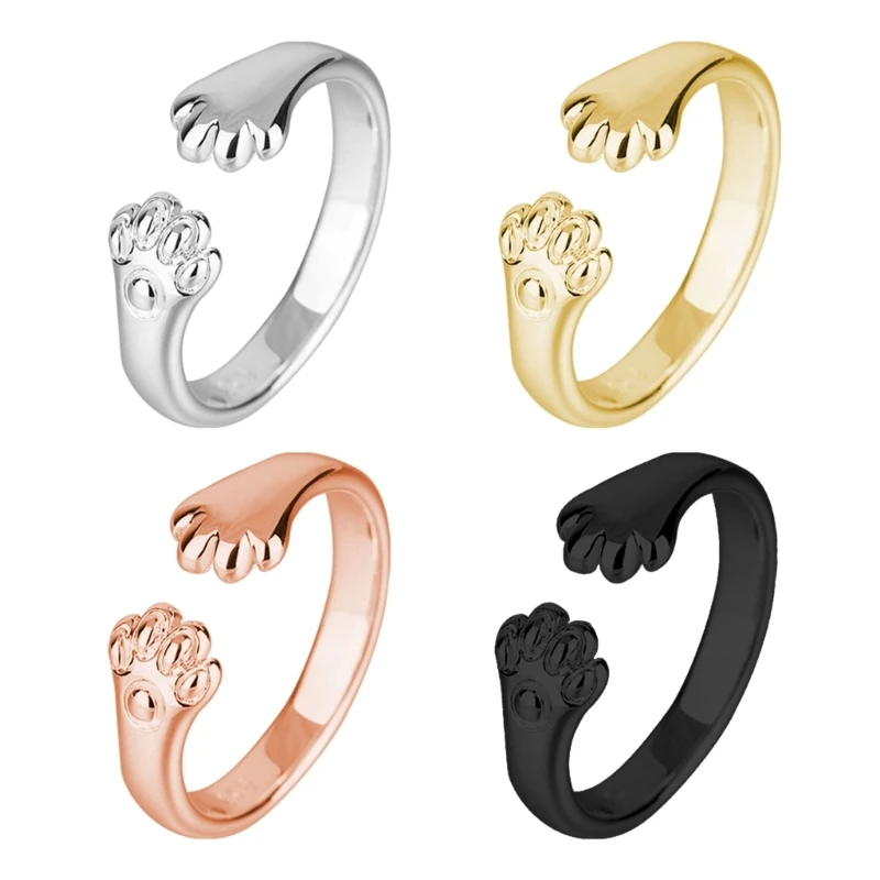 Unique Open Rings Stylish Cat Paw Finger Rings Joint Rings Jewelry Gift Womwn Teen Party Ornament