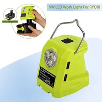 9W LED Work Light for RYOBI 18V Li-ion Battery Dual USB Converter Adapter for Ryobi Portable Spotlight Power Tools Part