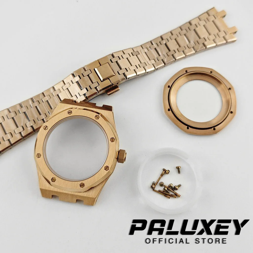 

Rose Gold 41mm PVD AP Sapphire Crystal Watch Parts Suitable for NH34 NH35 NH36 Movement AP Modified Watch Case for 31.8mm Dial