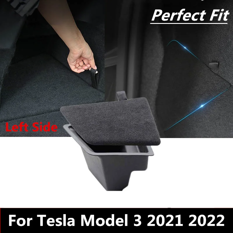 

1PC Trunk Left Side Storage Box Cargo Organizer Bins Tray For Tesla Model 3 2021 2022