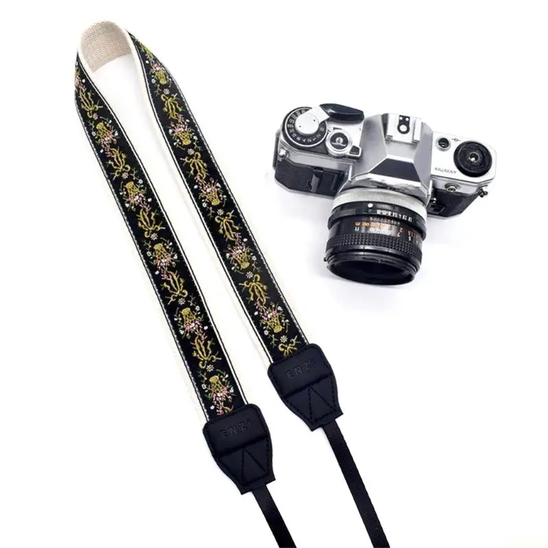 B03F Ethnic Camera Strap Adjustable Vintage Shoulder Neck Chain Hangable Neck Lanyard Holder Belt for DSLR/SLR