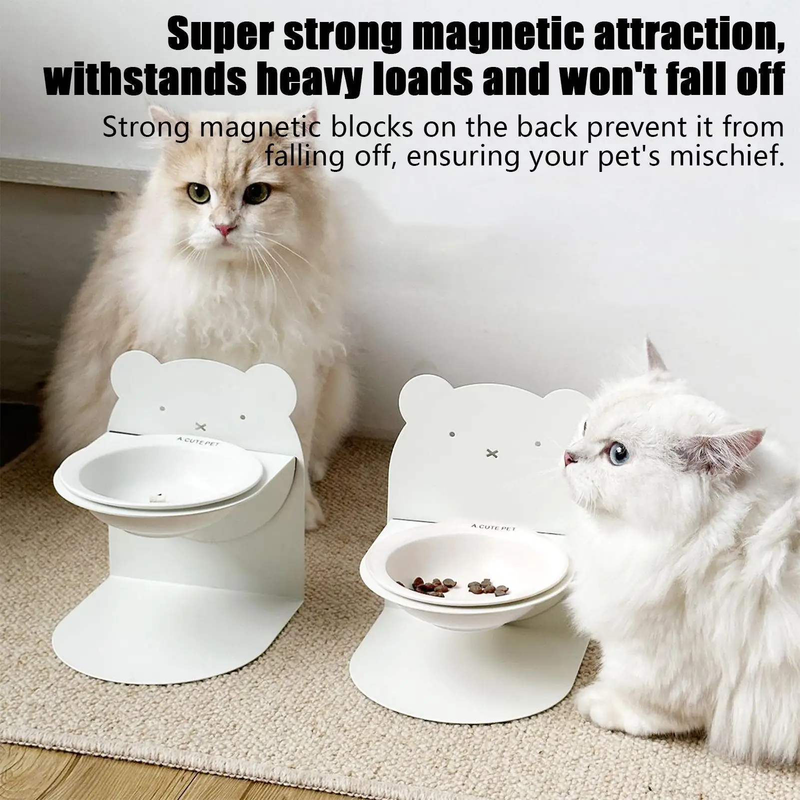 وعاء للحيوانات الأليفة للقطط، وعاء طعام جاف ورطب، وعاء قطط، جرو هريرة، أكل صحي، حامل وجبة مقاوم للانسكاب لسلالات صغيرة ومتوسطة وكبيرة