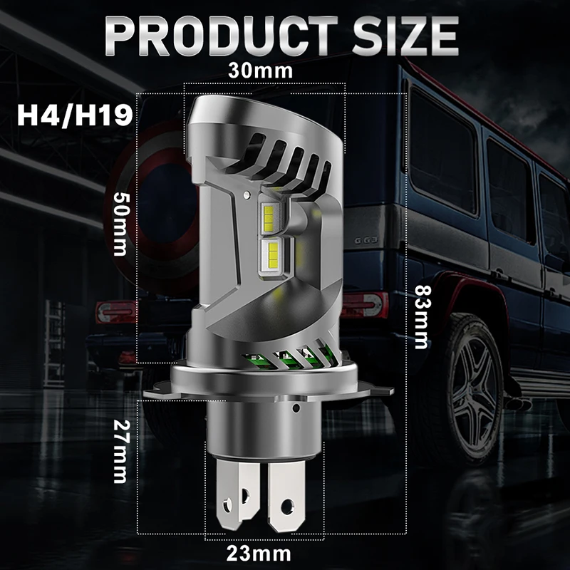 HLXG H4 سيارة صغيرة لمبة المصباح 30000LM 300 واط Canbus السيارات دراجة نارية جهاز عرض صغير المزدوج عالية منخفضة شعاع LHD التوصيل والتشغيل مصباح 2 قطعة