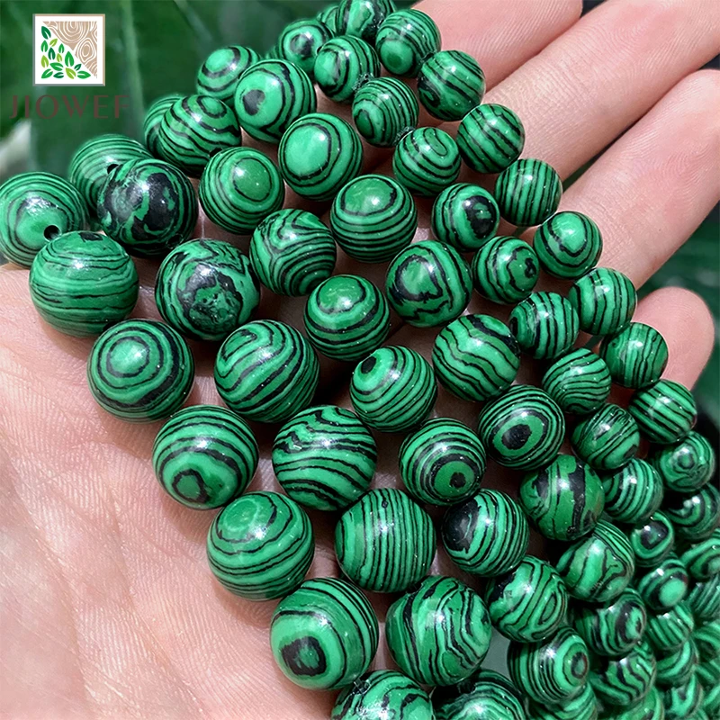 4/6/8/10/12mm Green Lace Malachite Round Beads DIY Bracelet Necklace Accessories Natural Stone for Jewelry Making 15