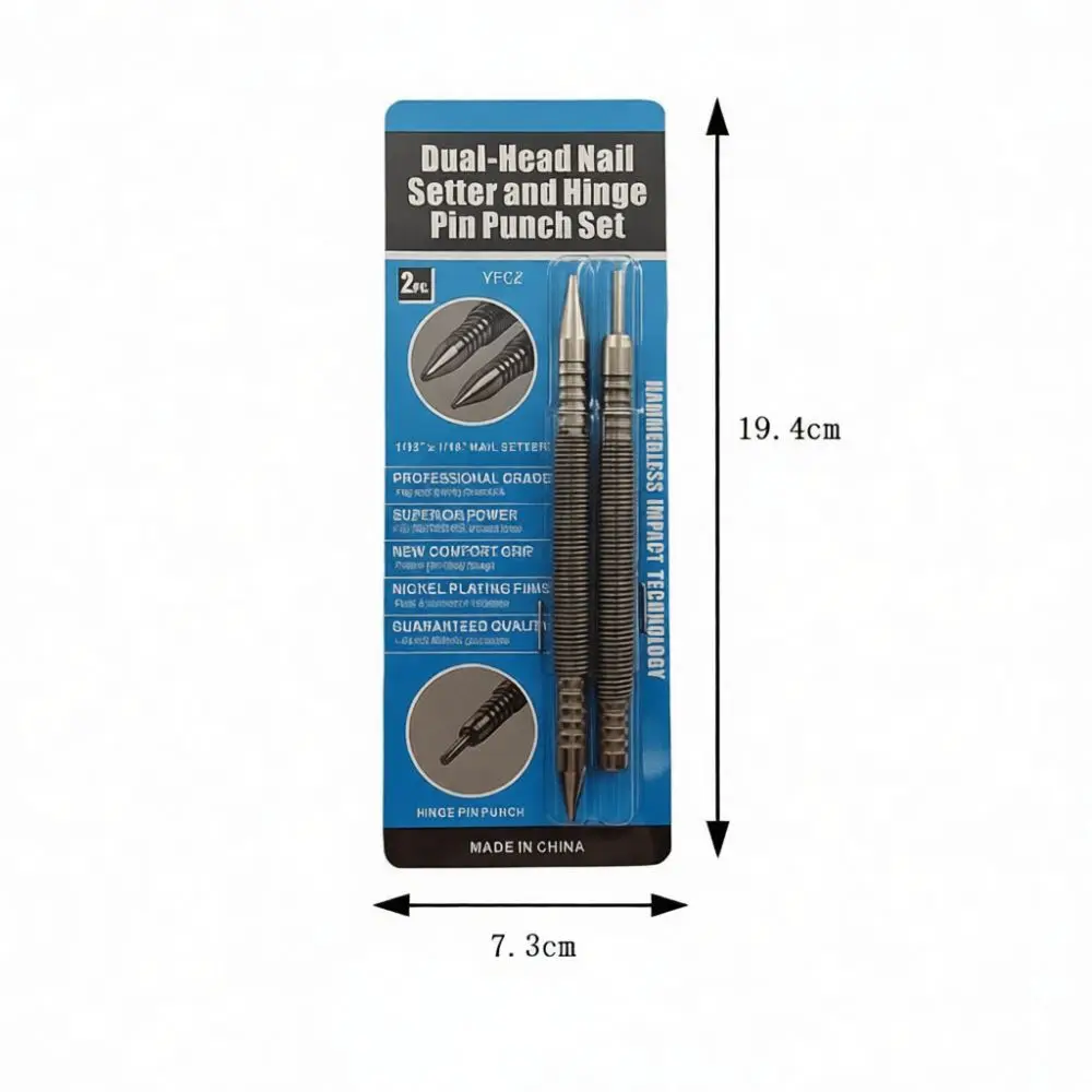 Professional Double Head Spring Nail Punch Tool Precision Wood Metal Drilling Locator Marking Hardware Repair Accessory
