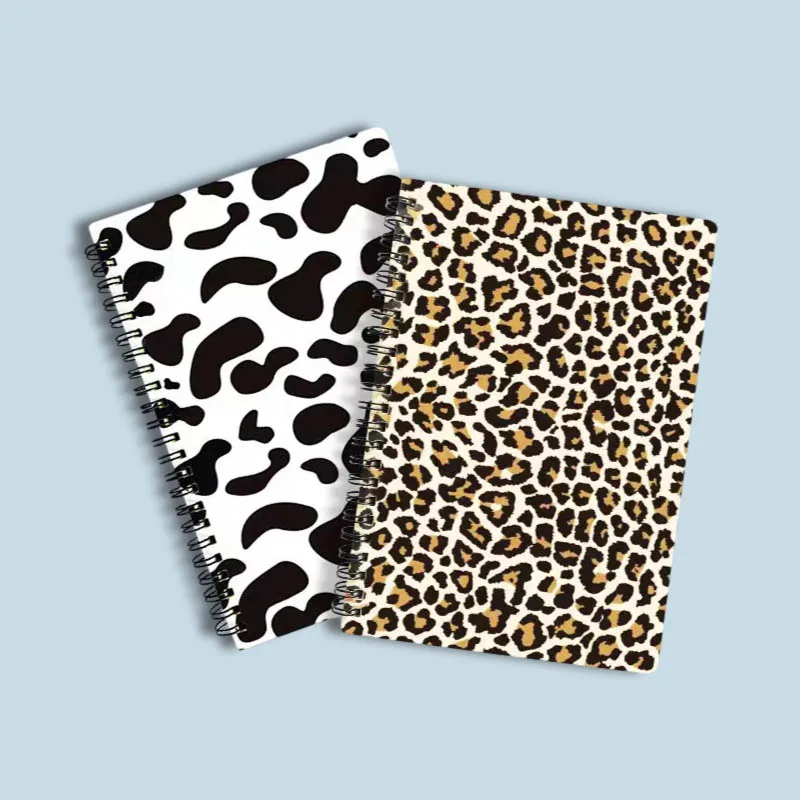 A5 simple leopard print notebook cow stripe horizontal line coil student portable diary business office high value birthday gift