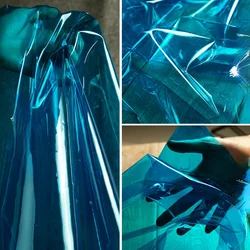 TPU Fabric Deep Blue Transparentwaterproof Film Raincoat Bag Creative Clothing Wholesale Cloth for Diy Sewing Material