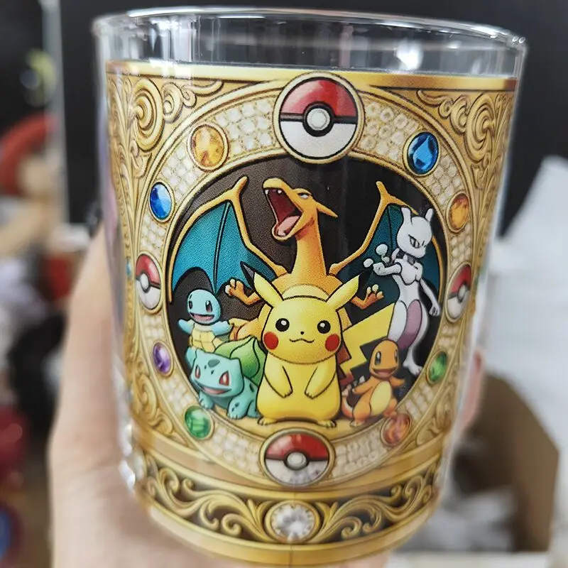 30th Anniversary Pokemon Embossed Tumbler 1996-2026 Transparent Whiskey Glass Practical Drinkware With Gift Box Home view 2