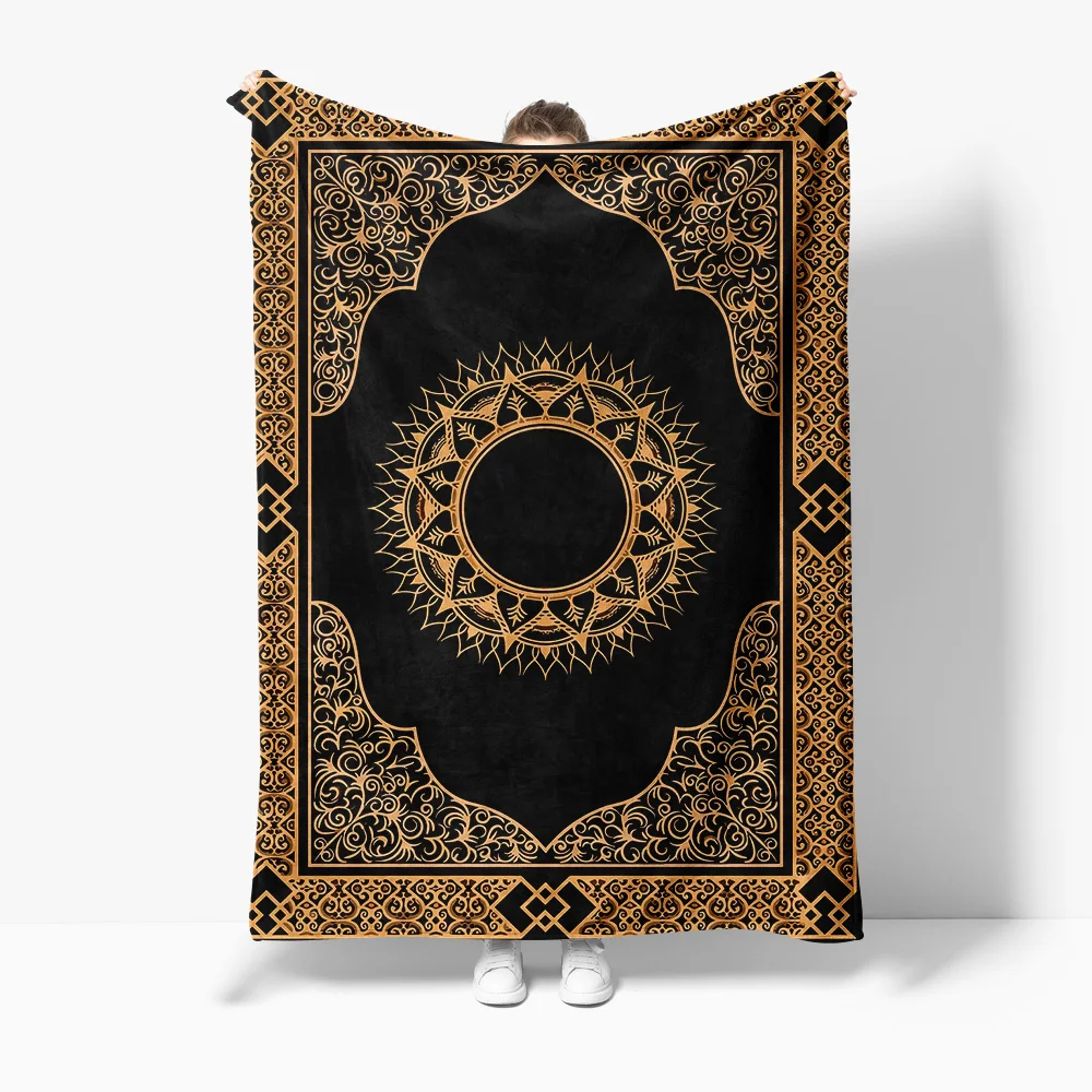 

Флисовое одеяло в стиле бохо с мандалой - одеяло с геометрическим принтом - праздничный подарок для женщин и девочек-подростков - Декор для спальни