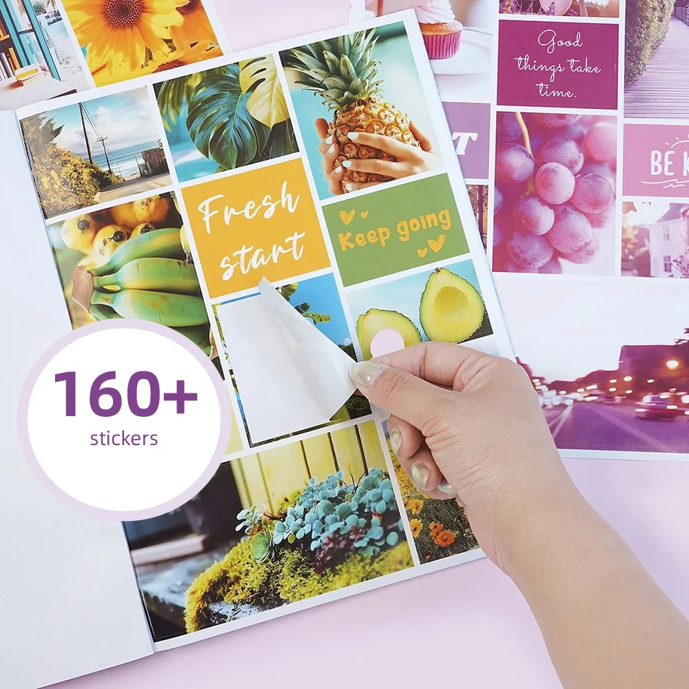 مجموعة لوحة الرؤية الفنية من Bview: ملصقات إلهام حياة الأحلام والقواطع وكتاب الأحلام لوضع الأهداف ومستلزمات لوحة الرؤية DIY