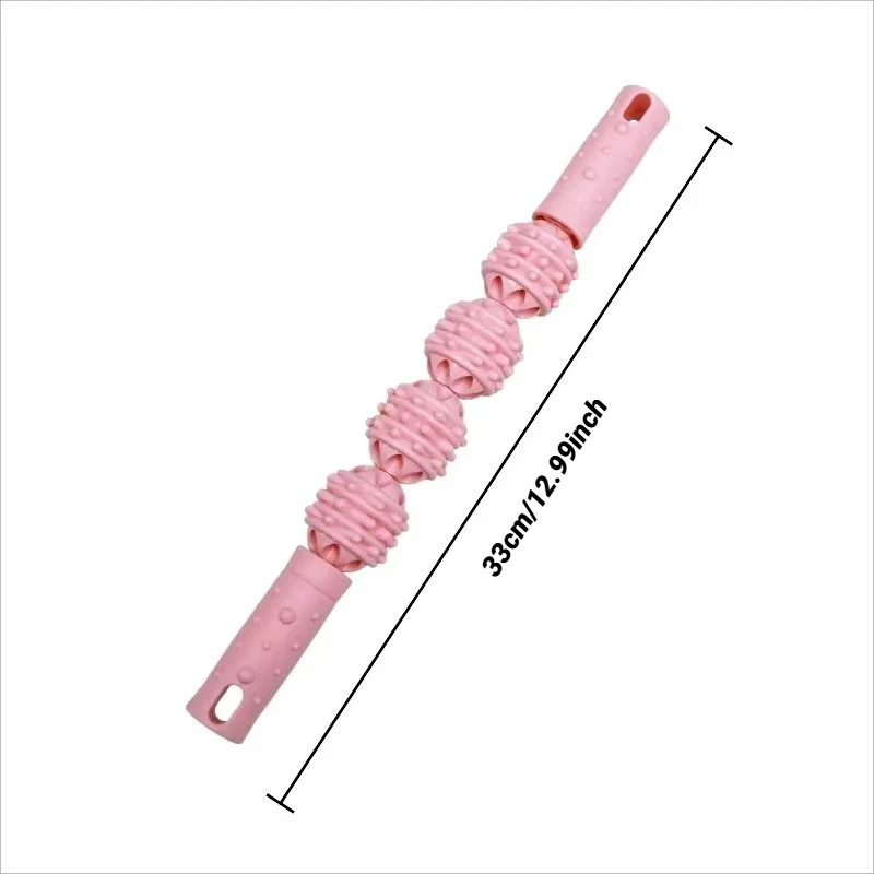 4 Ball Roller Muscles Massage Stick Relaxation Yoga Fitness Wolf Tooth Fascia For Calves Thighs Quadriceps Arms Forearms image 6