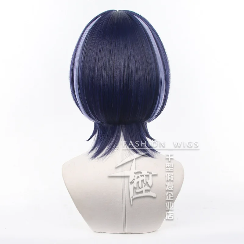 Christmas Wanderer Cosplay Wig Game Wanderer Scaramouch Cosplay Synthetic Hair Short Halloween Party Wig+Wig Cap For New Year