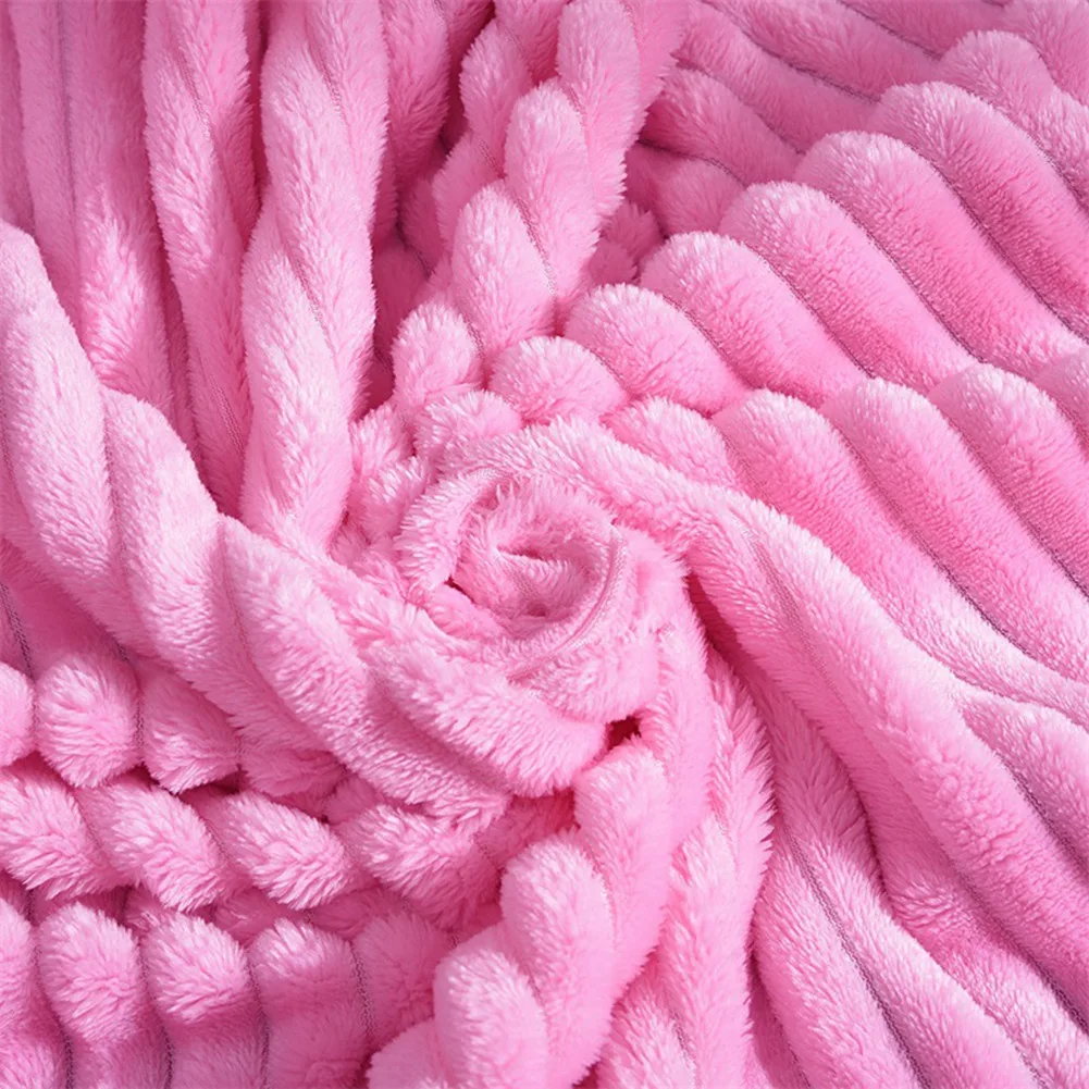 B17C Flanell-Fleece-Überwurfdecke für Sofa, weiche Decke, einfarbige Tagesdecke, Plüschbezug für Bett, Geschenk, F