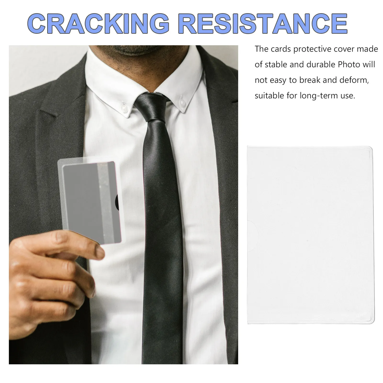 

16Pcs Clear PVC Card Sleeves Transparent Id Card Protectors for Bus Credit Cards Lightweight High-Tensile