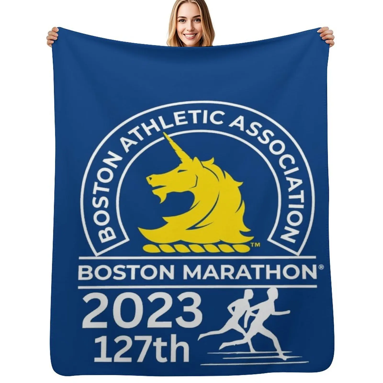 

Boston Marathon 2023 Throw Blanket Loose Nap For Baby Blanket