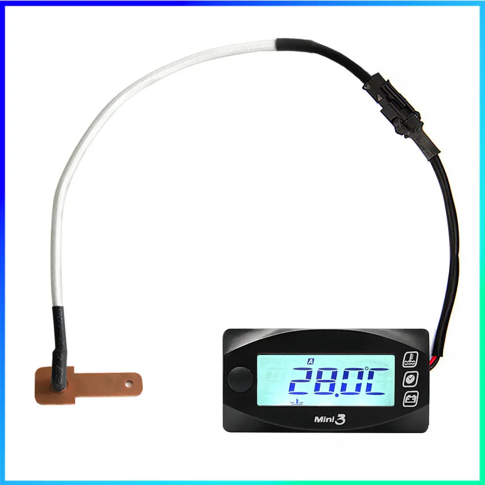 koso Sensore di temperatura per moto Tipo pinna Temperatura Volt Tempo mini Calibro 3 in 1 per termometro universale per moto nmax125