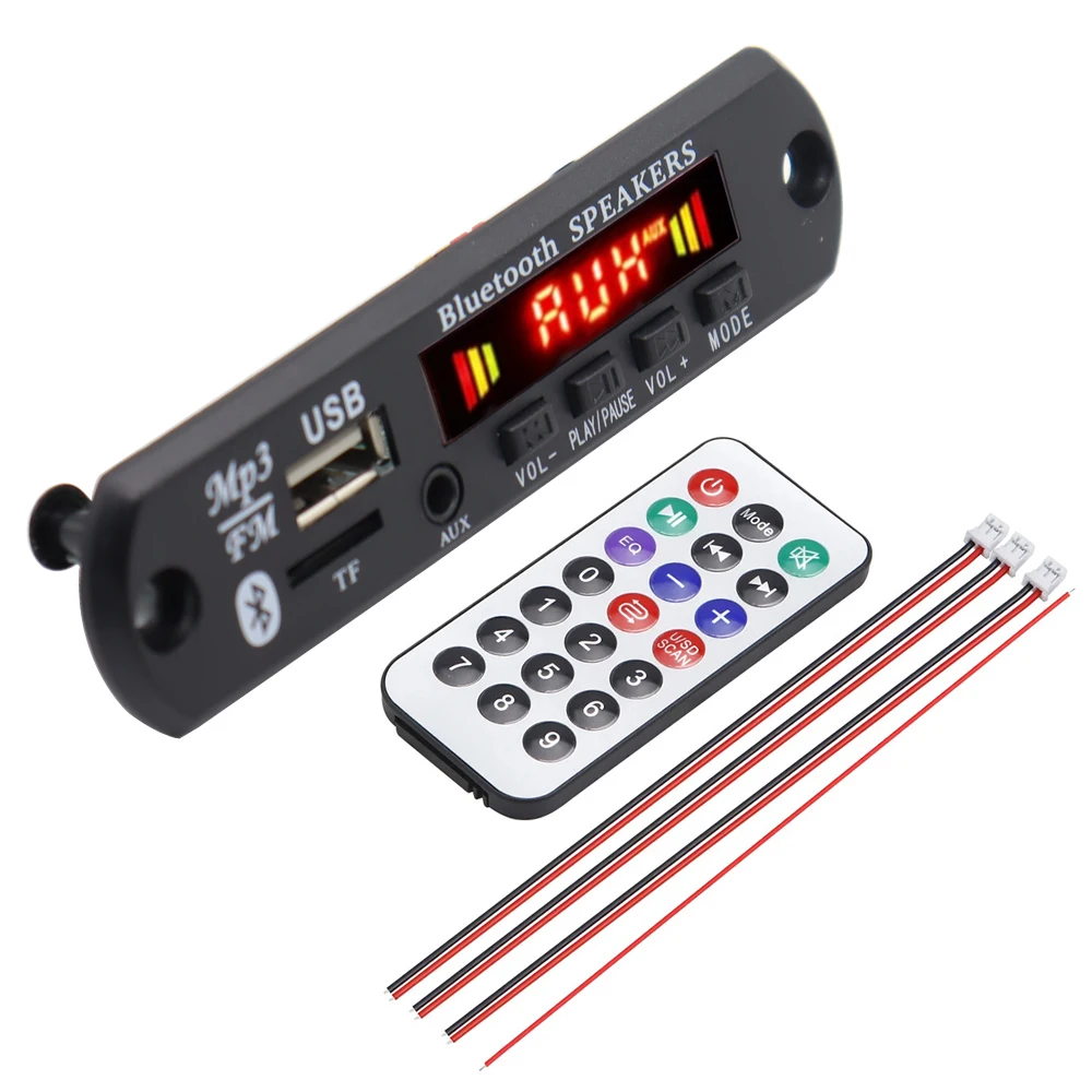 Placa decodificadora de reproductor MP3 Bluetooth 5,0, 12V, USB, Radio TF, módulo auxiliar, Kit de coche, reproductor de música MP3 inalámbrico