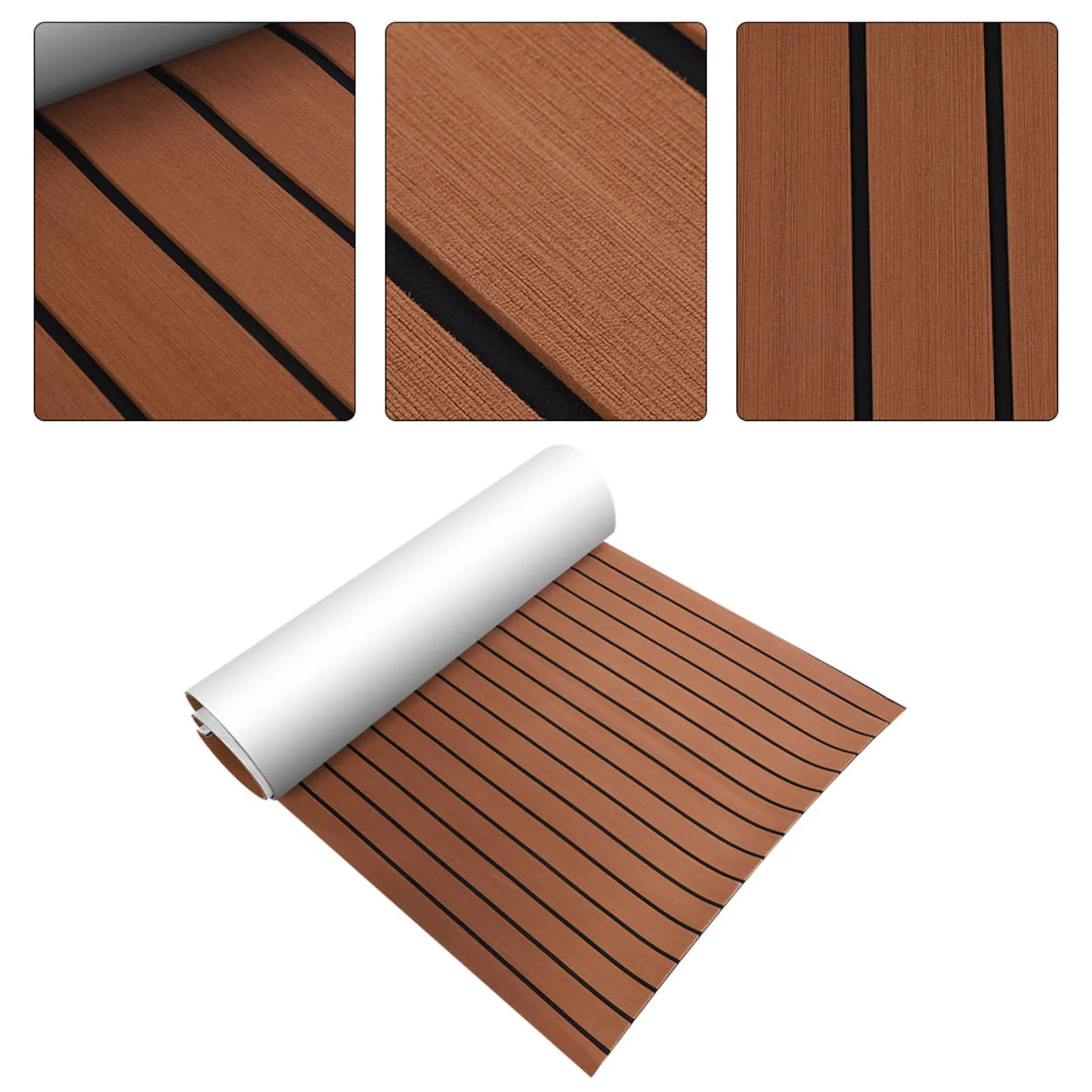 EVA Teak Decking Sheet Boat Flooring Fit for Yacht Dark Brown Teak Boat Flooring EVA Teak Decking Sheet Boat Flooring