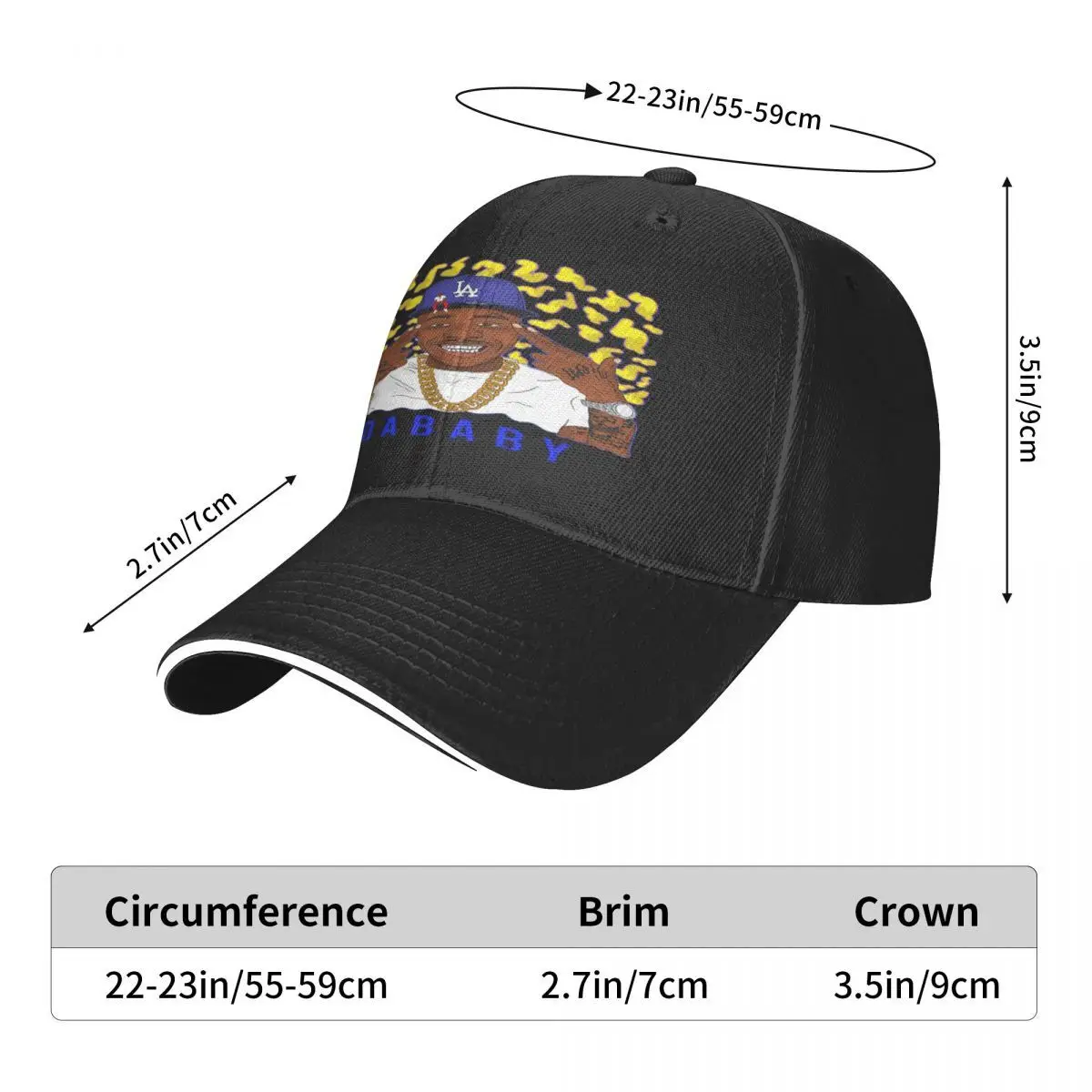 Dababy-gorra de béisbol para hombre, gorro de béisbol, 1 unidad