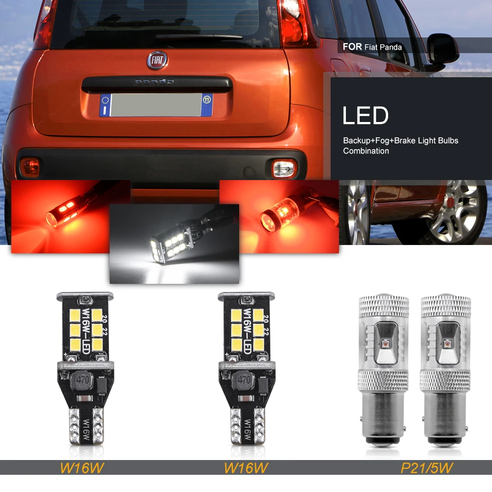 Adatto Per Fiat Panda Hatch Gen3 312 319 2012-Up W16W P21/5W LED Backup Retromarcia/Freno di