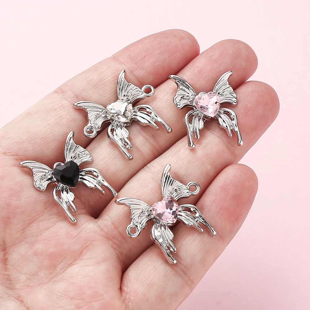 5Pcs/lot Butterfly Pendant Connectors Small Size Alloy Pendant Charm Handmade Necklace DIY Jewelry Making Findings