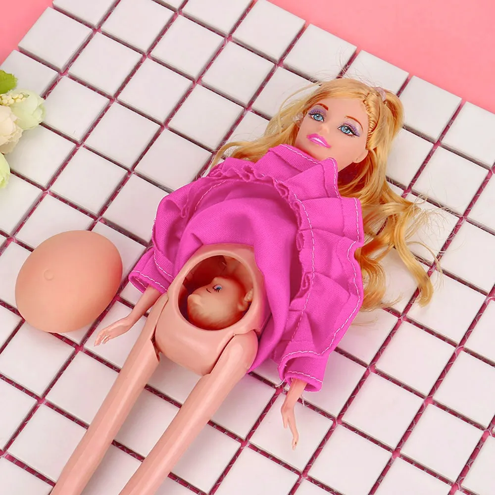 Conjunto de muñecas de embarazo para niños, traje de muñeca embarazada, tiene un bebé en su barriga, muñeca Barbie, juguete educativo, 2022