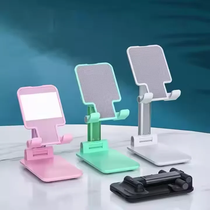 

Hot Selling Custom Logo Mobile Desktop Stand Folding Lifting Lazy Live Streaming Mobile Phone Tablet Universal Desk Stand Holder