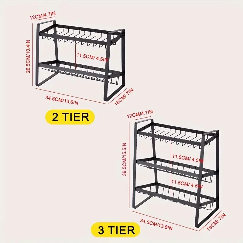 1Pc Spice Rack Organizer Multi Layer Seasoning Condiment Shelf Kitchen Bevelled Design Perfect for Seasoning Bottles