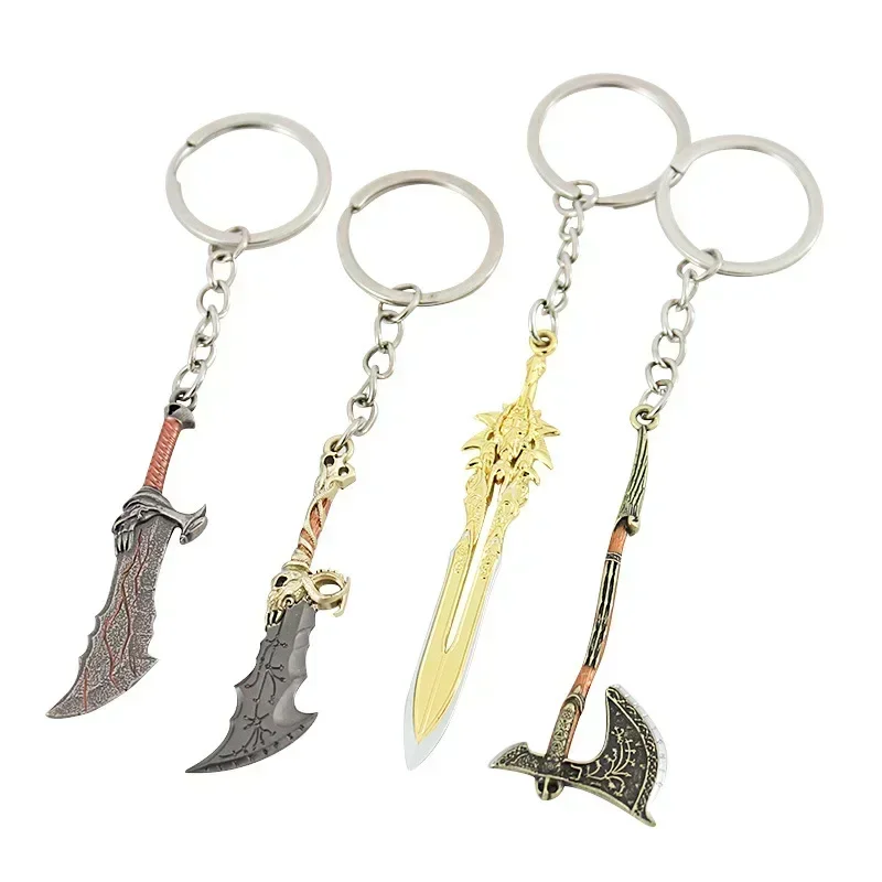 God of War Keychain Kratos Draupnir Spear Leviathan Axe Blade of Olympus Blades of Chaos Runic Blades Peripheral Gifts Toys Game