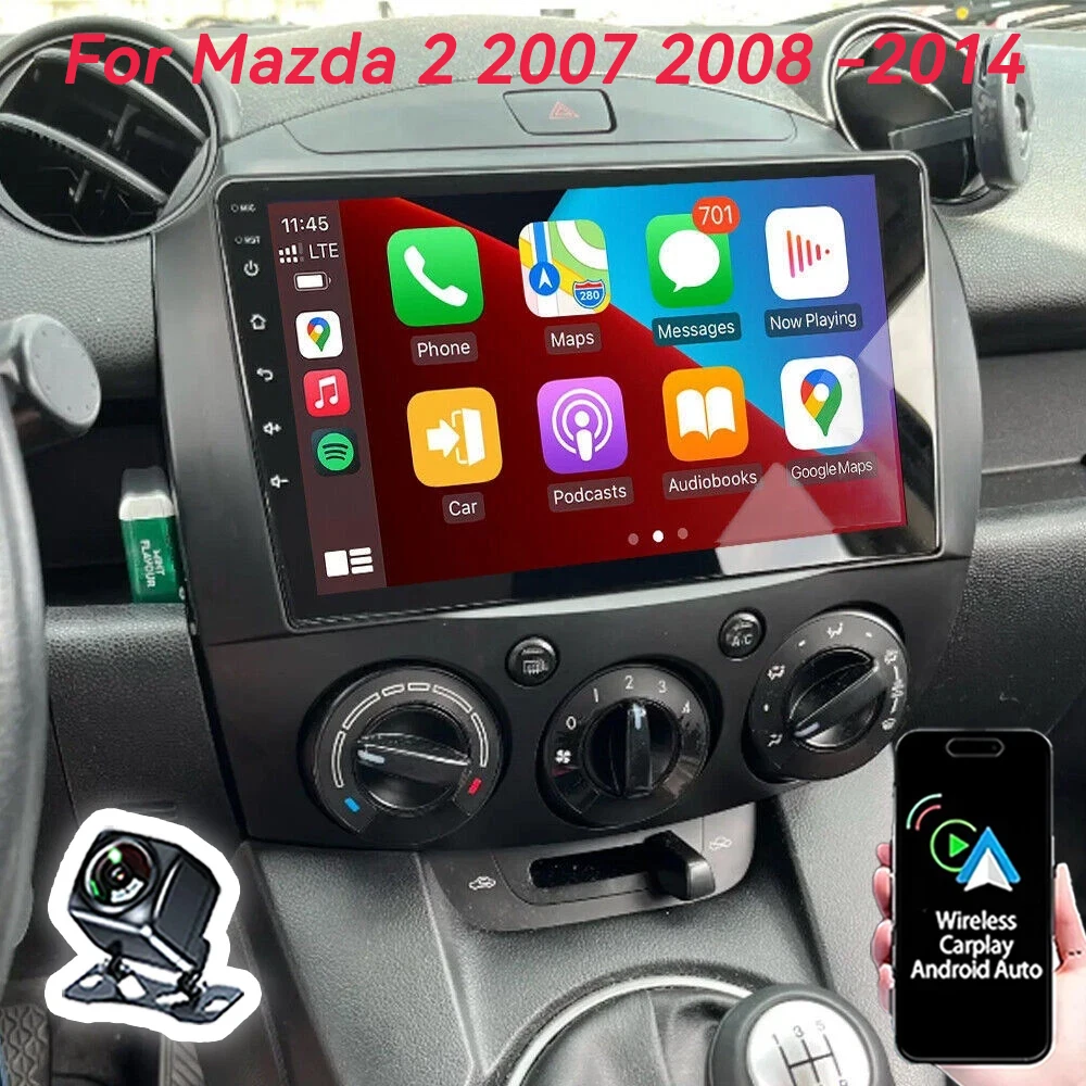 

Автомагнитола Android 16 с Carplay и Auto для Mazda 2 2007-2014, мультимедийный видеоплеер, 4G, Wi-Fi, GPS-навигация, стереосистема, интеллектуальные автомобильные системы