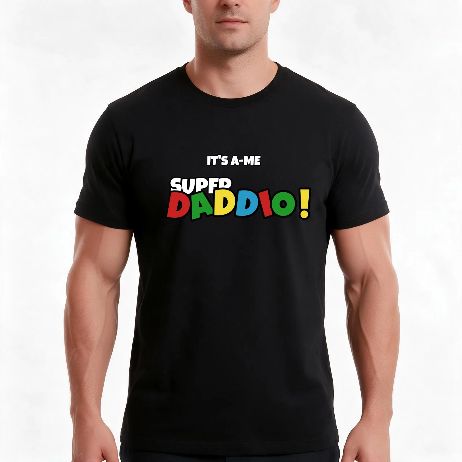 IT'S A-ME SUPER DADDIO! T-Shirt, Summer Casual Cotton Tee, Oversized Streetwear Tops, Vintage Graphic Print, Unisex Men Women