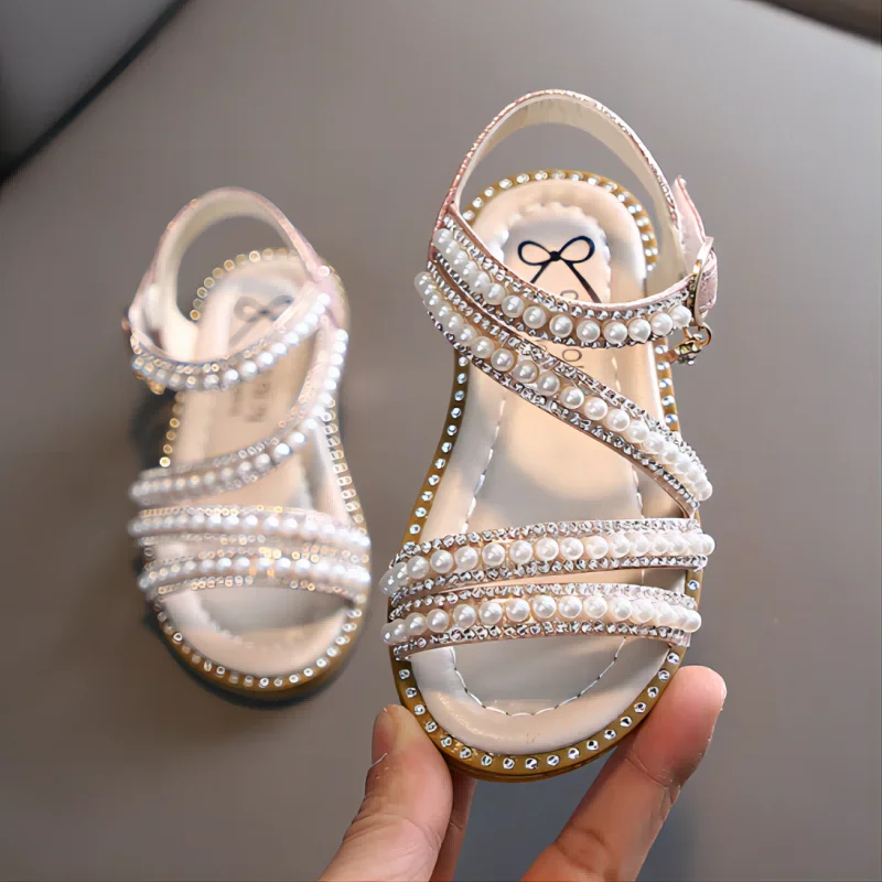 Girl Sandals Summer Fashion Kids Baby Girls Bling Rhinestone Princess Single Sandals For Little Big Girl\'s Shoes