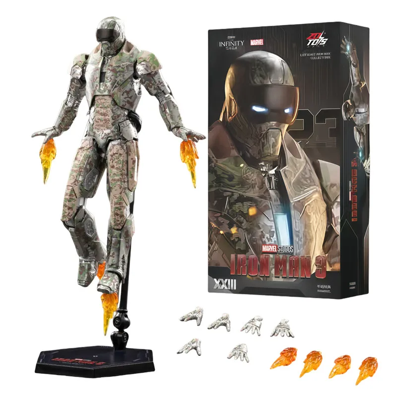 ของเล่นแท้จาก ZD Marvel รุ่น Iron Man Mark23 Shades Mark XXIII Shadow อัตราส่วน 1:10 ฟิกเกอร์แอคชั่นชุดเกราะรบ ของสะสม