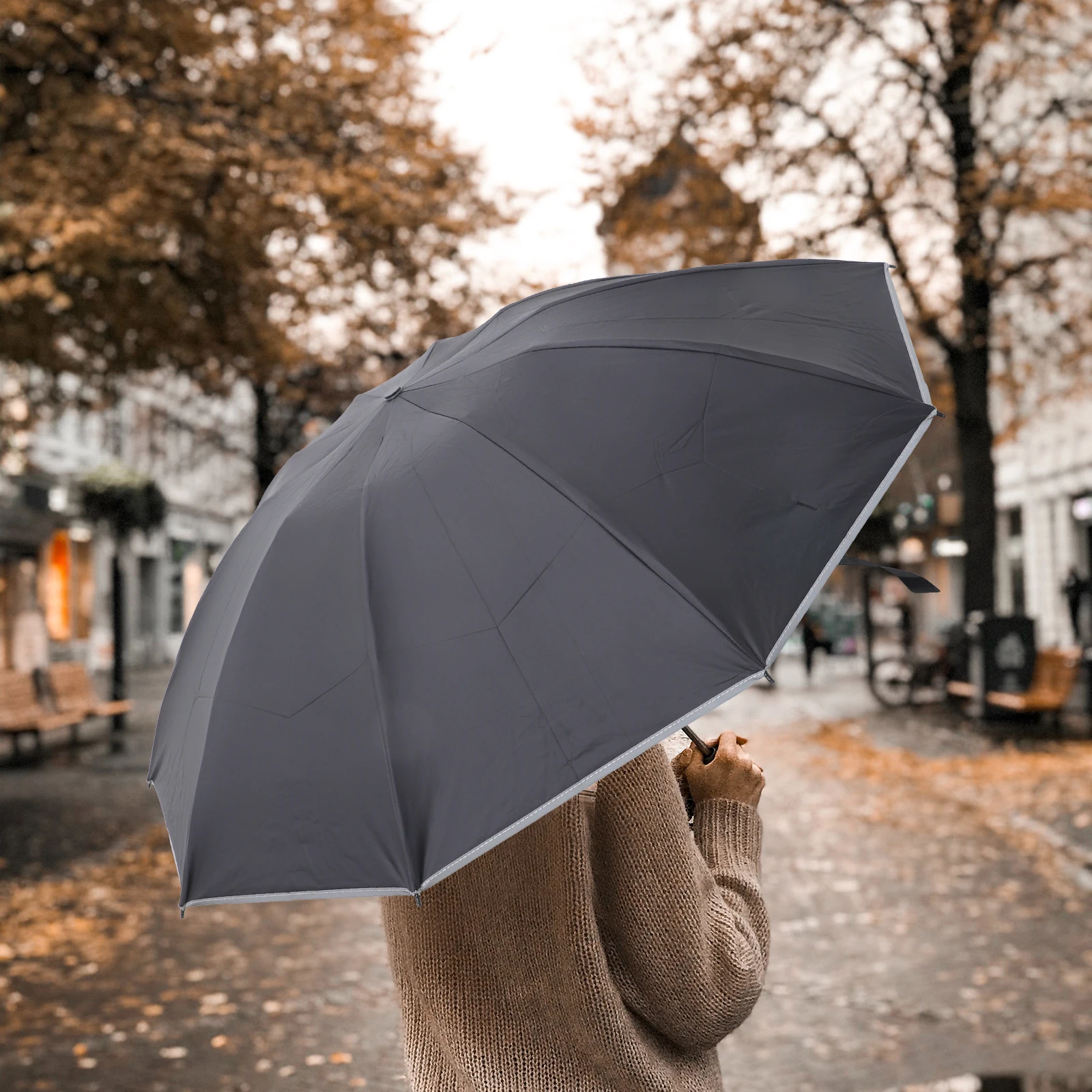 

10 Bone Reverse Umbrellas Fold Sun UV Protection Parasol Travel for Men Compact Baby