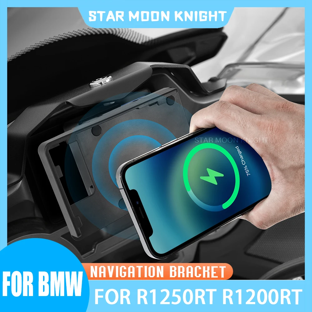 

For BMW R1200RT R1250RT R 1200 1250 RT 2014 - 2020 Motorcycle USB Mobile Phone GPS Navigation Bracket Wireless Charging Support