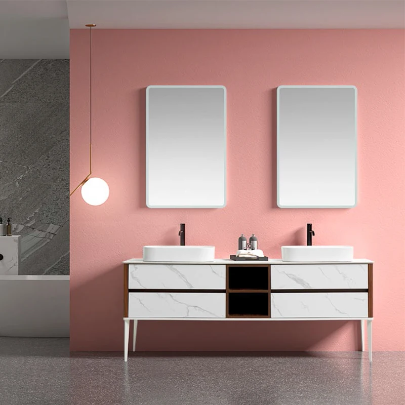 

White Modern Bathroom Cabinets With Led Vanity Mirror Bathroom Floating Bathroom Vanities Size 1900mm