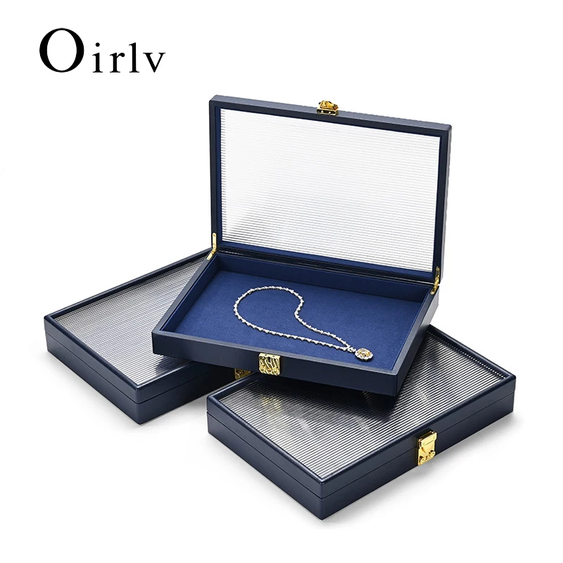 

Oirlv Fashion Jewelry Organizer Box Premium Leather Jewelry Box with Transparent Lid Drawer Jewelry Display Box Organizer Case