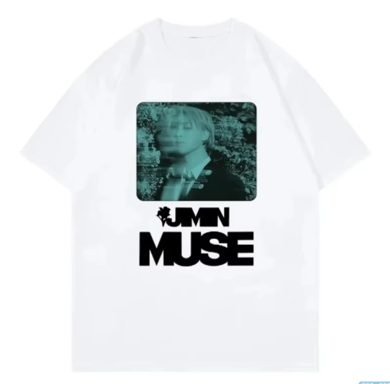 Jimin Muse T-shirt women's Harajuku aesthetic street casual short-sleeved retro pullover top music clothing