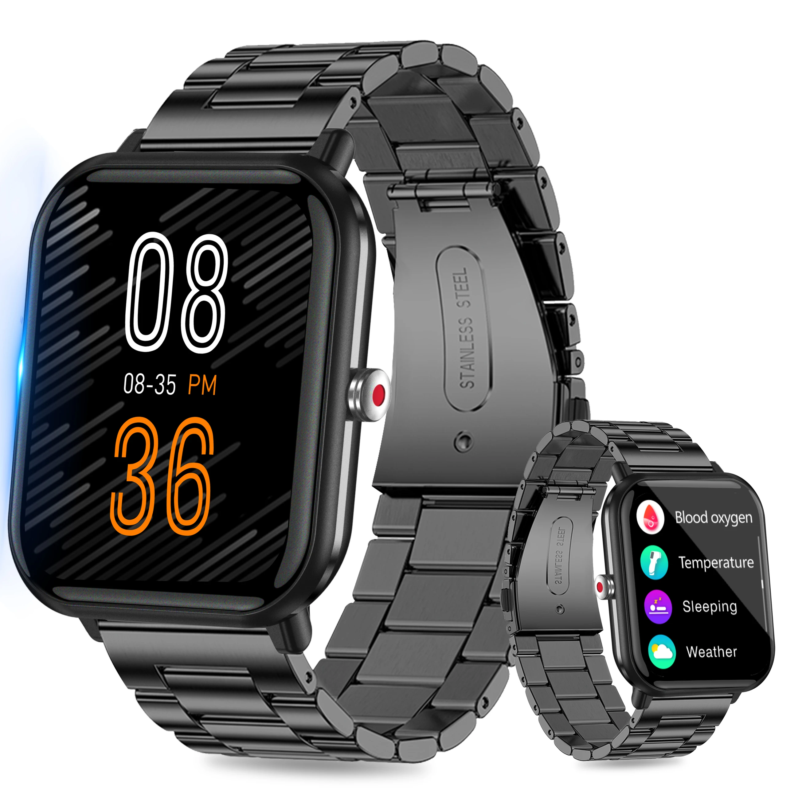 2024 Bluetooth Call fashion Smart man Watch with real-time temperature and health monitoring all day sports Women smart watch