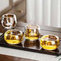 2pcs 80ml Creative Tea Cup with Lettering Water Cup Heat-resistant Tea Mug Simple Kung Fu Tea Mug Household High End Glassware