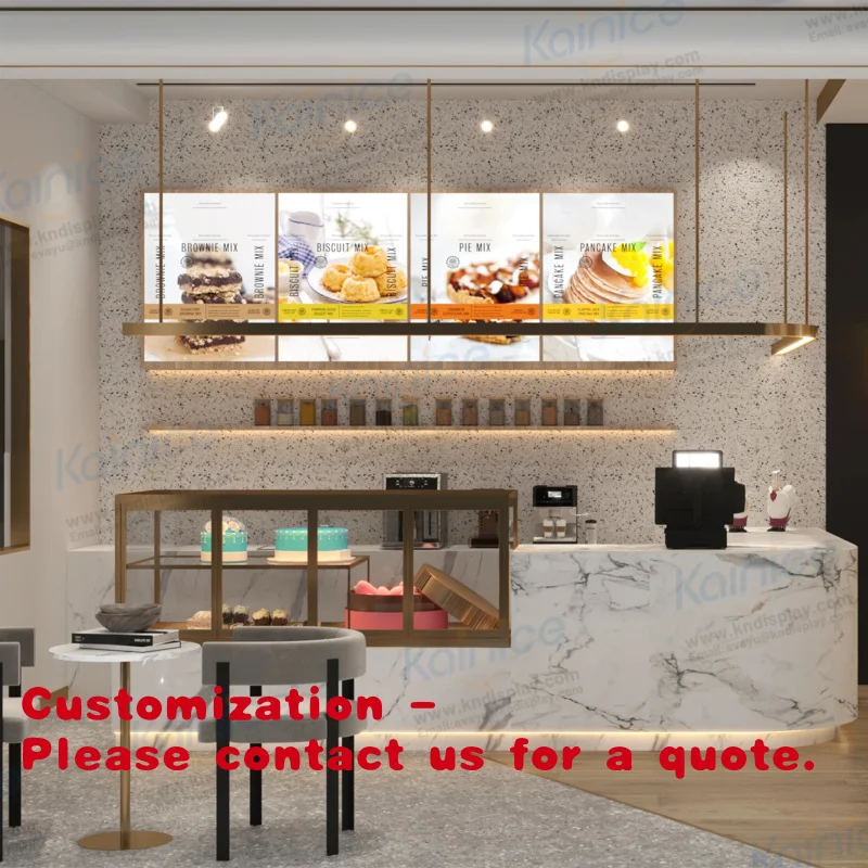 

Customize.Kainice Boutique Cafe Marble Counter Light Bar Furniture Coffee Shop Design Bakery Cake Coffee Sweet Kiosk Customi