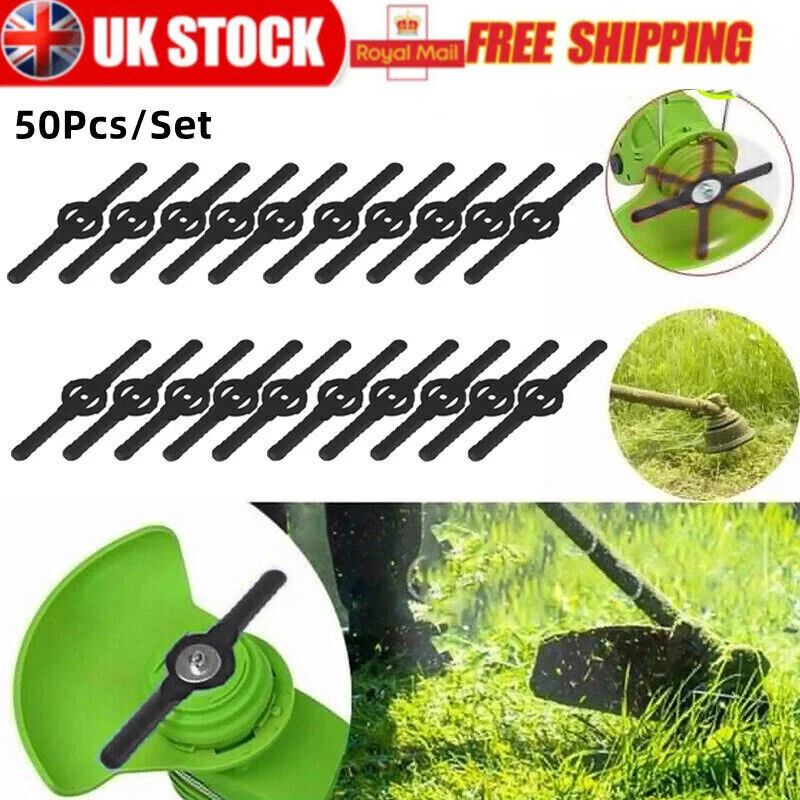 

20/50PCS Plastic Head Cutter Blades Electric Cordless Grass Trimmer Strimmer Power Garden Tools Equipment Lawn Mower Accessories